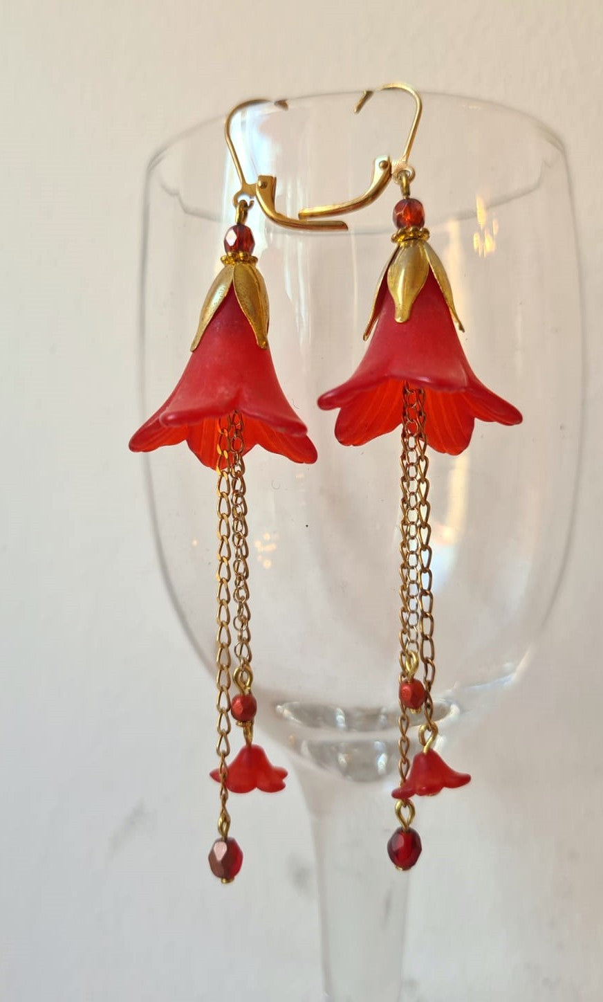 Clochettes longues Rouge Fleur