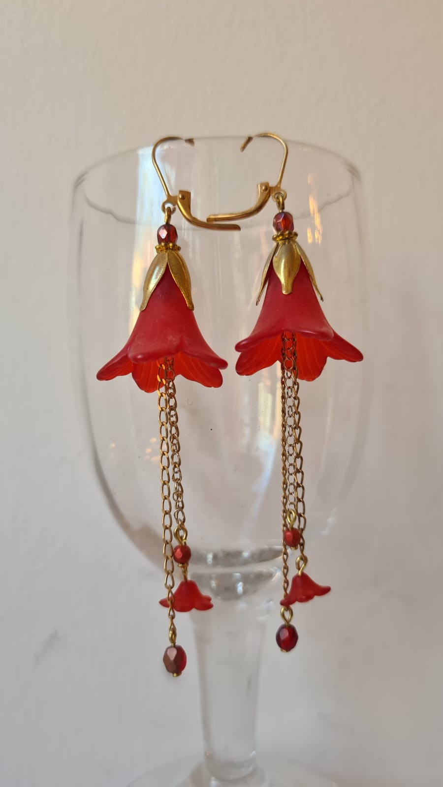 Clochettes longues Rouge Fleur