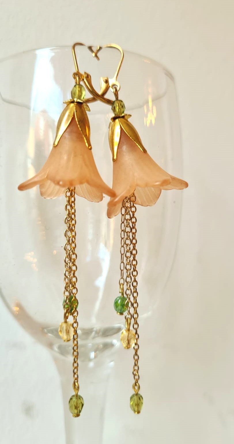 Clochettes longues Orange pâle et Vert