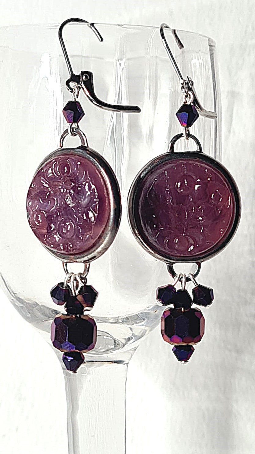 Cabochon Argenté Purple