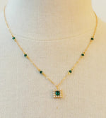 Parure Carré Renaissance Vert Emeraude